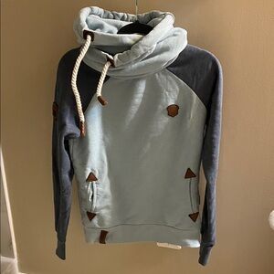 Naketano Medium Hoodie Gray Blue and Navy